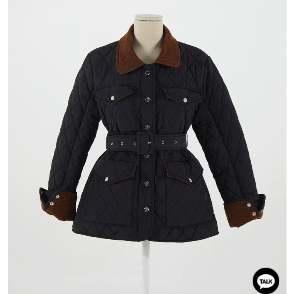 Cinched Quilted Jacket lined with fleece